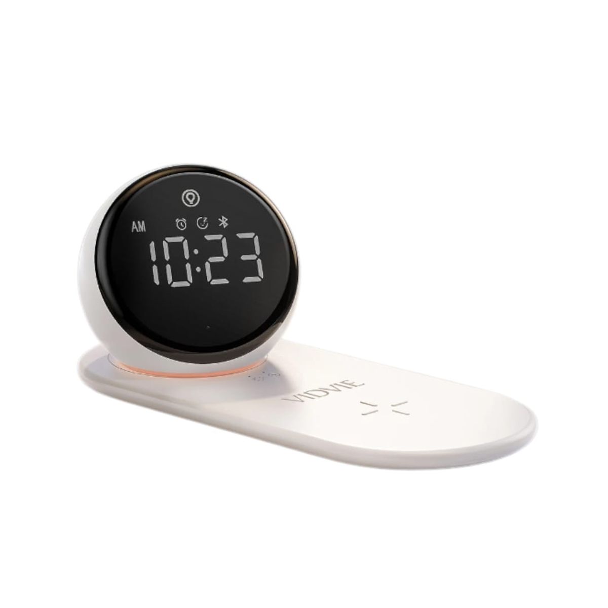 GENERICO - Cargador Inalambrico 15w Con Reloj Despertador Vidvie Blanco