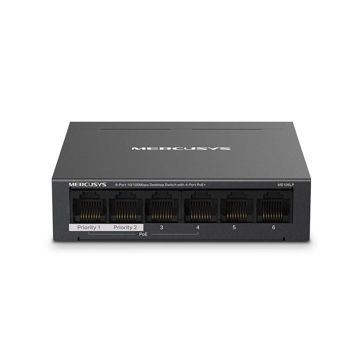 TP LINK - Switch POE 41W Mercusys  Puertos MS106LP 100 Mbps Con 4 Puertos POE