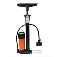 GENERICO - Bombín Inflador Manual Portátil Adaptadores Y Manómetro