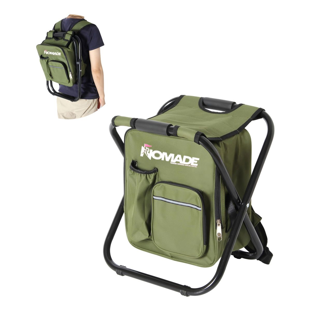 NOMADE - Piso 3en1 Plegable Mochila Con Cooler Silla Camping Pesca NOMADE