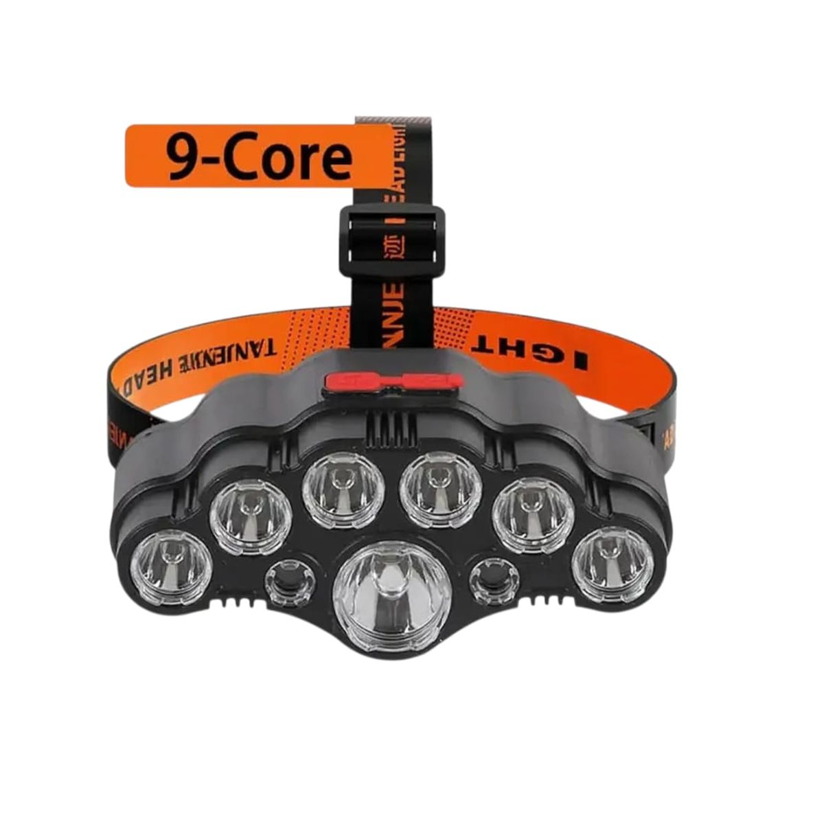 GENERICO - Linterna De Cabeza 9 Led Ajustable Recargable Blanco Negro
