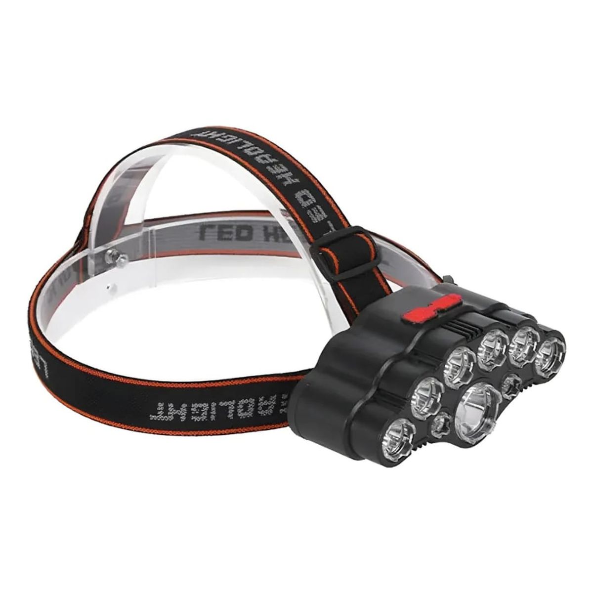 GENERICO - Linterna De Cabeza 9 Led Ajustable Recargable Blanco Negro