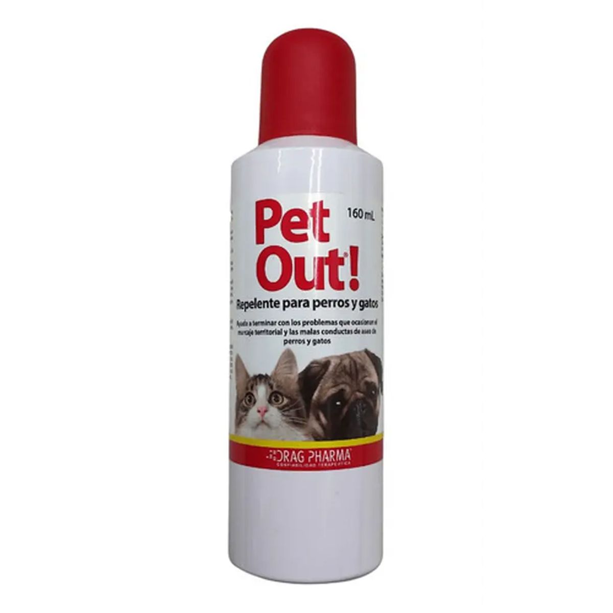 DRAG PHARMA - Pet Out Repelente Para Mascotas Perros Y Gatos 160ml