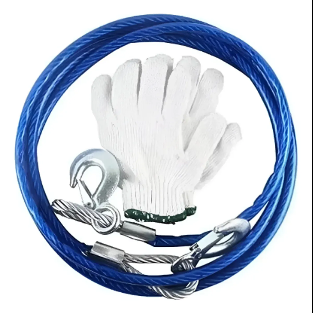GENERICO - Cable Guaya De Remolque Eslinga Amarre + Guantes 5000kg
