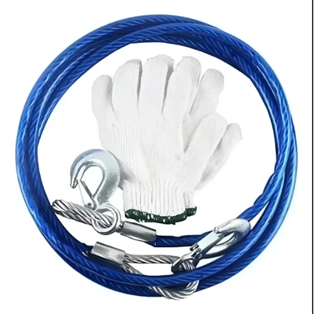 GENERICO - Cable Guaya De Remolque Eslinga Amarre + Guantes 5000kg