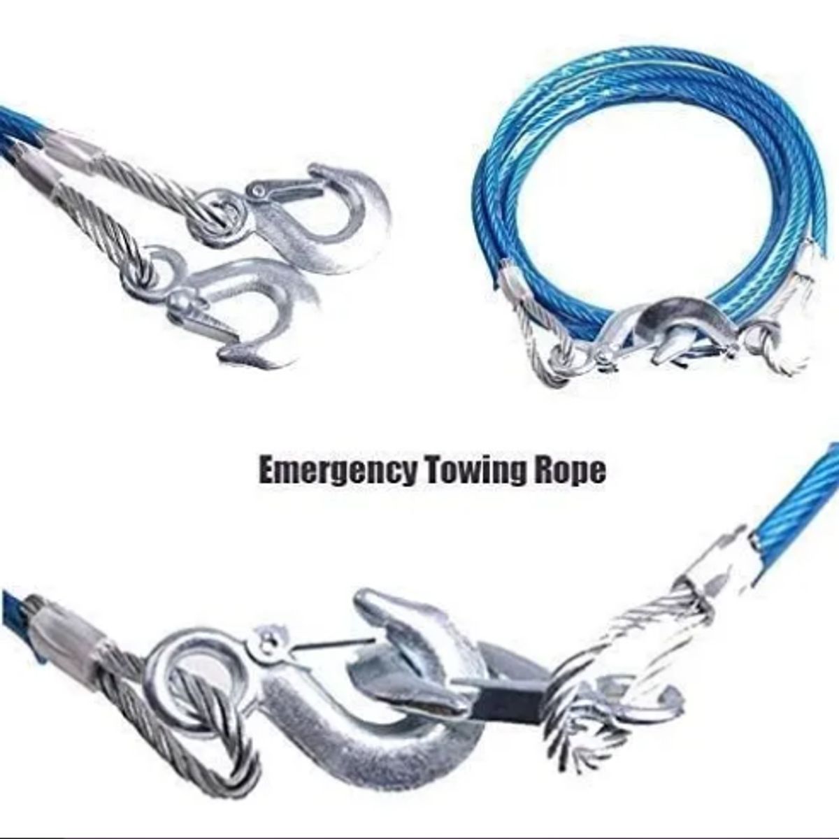 GENERICO - Cable Guaya De Remolque Eslinga Amarre + Guantes 5000kg