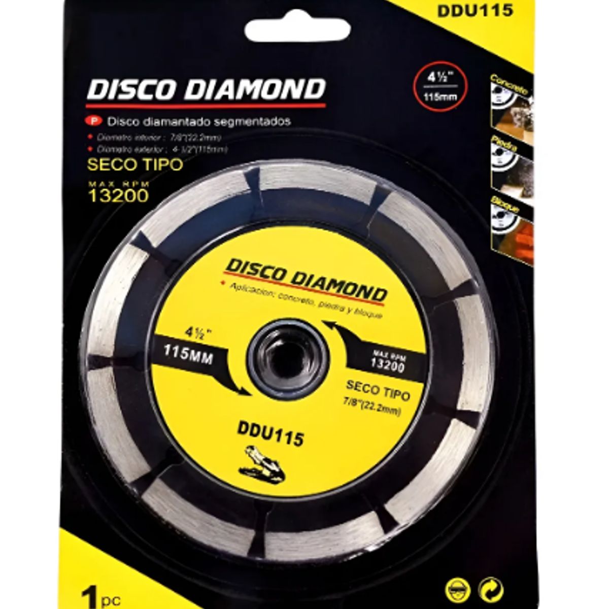 GENERICO - Disco Diamantado Cortes Rápidos 4 1/2 Ddu115h Tipo Seco