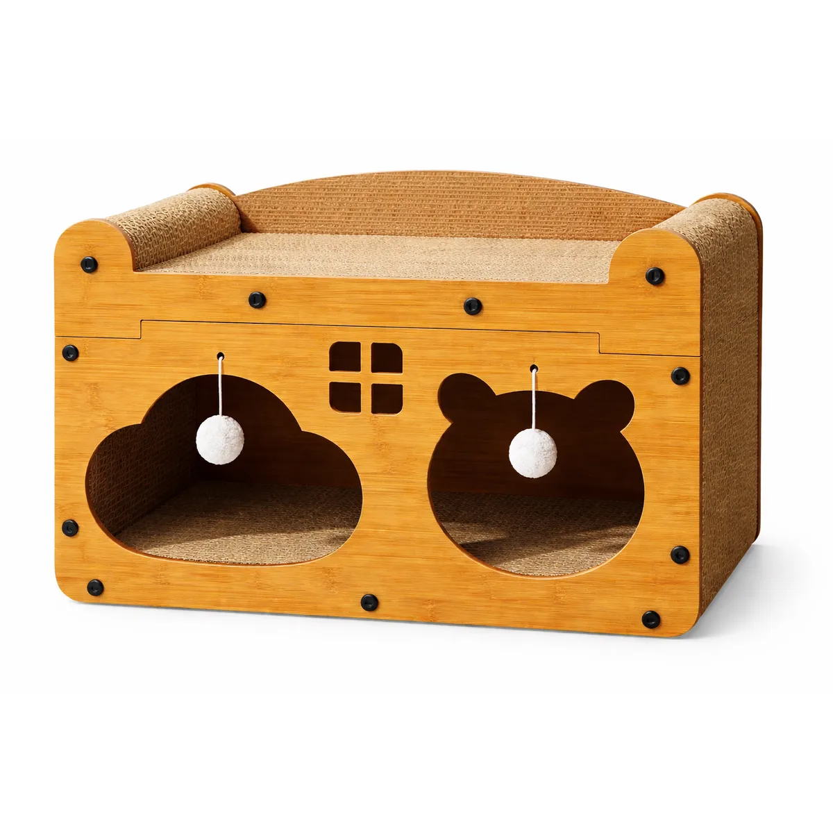 GENERICO - Rascador Tipo Casa Sofá De Cartón Para Gato Antiestrés