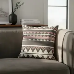 TODOHOGAR SANTIAGO DE CHILE - Set De 2 Cojines Bordados 45×45 Diseño Tribal Urbano