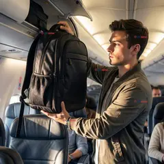 UTILISIMO - Mochila Viaje Cabina Impermeable Resistente Notebook 48cm Negro 25L