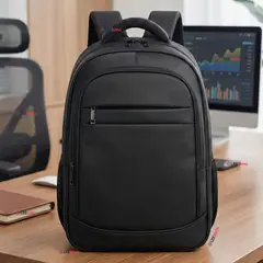 UTILISIMO - Mochila Multifuncional Ejecutiva Escolar Viaje Notebook Impermeable Resistente 48cm Negro 25L