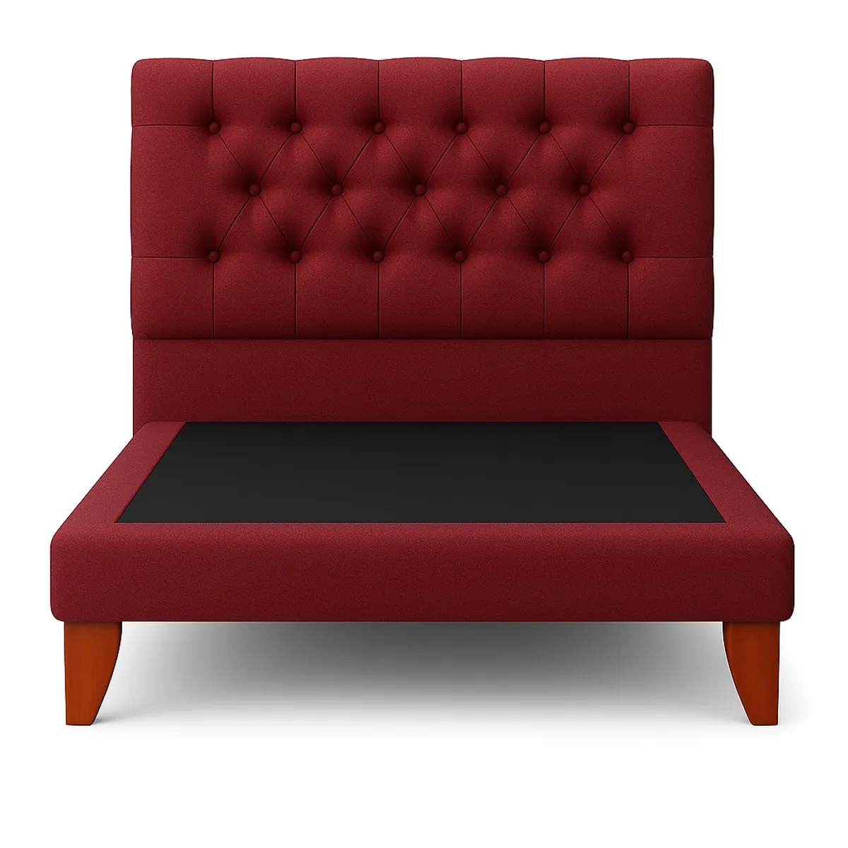 GENERICO - Cama Plaza y Media Burdeo En Lino Capitone + Colchon Mery Desing