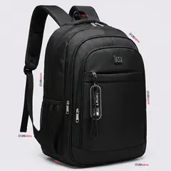 UTILISIMO - Mochila Multifuncional Ejecutiva Escolar Viaje Impermeable Resistente Notebook 46cm Negro 23L