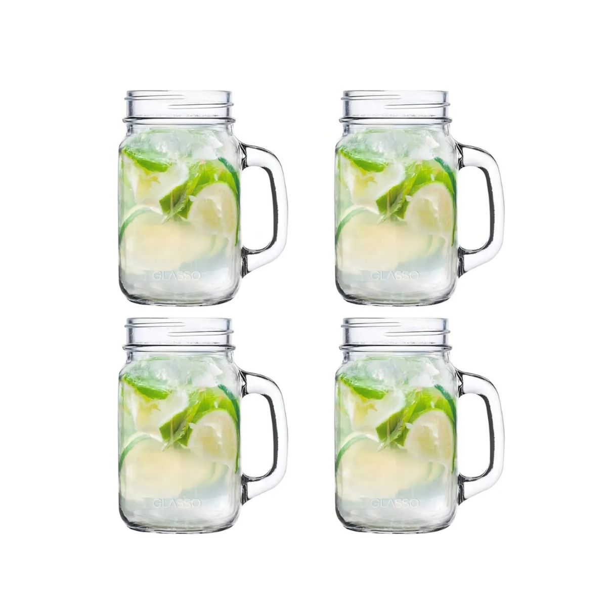 GLASSO - Set 4 Vasos Jarras Mason