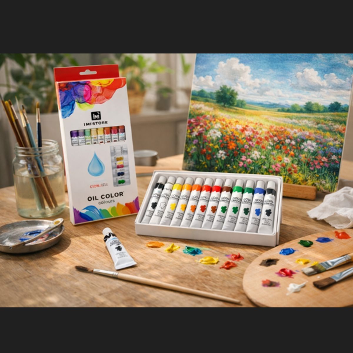 GENERICO - Set 12 Pinturas Al Oleo 12ml Colores Artisticos Premium
