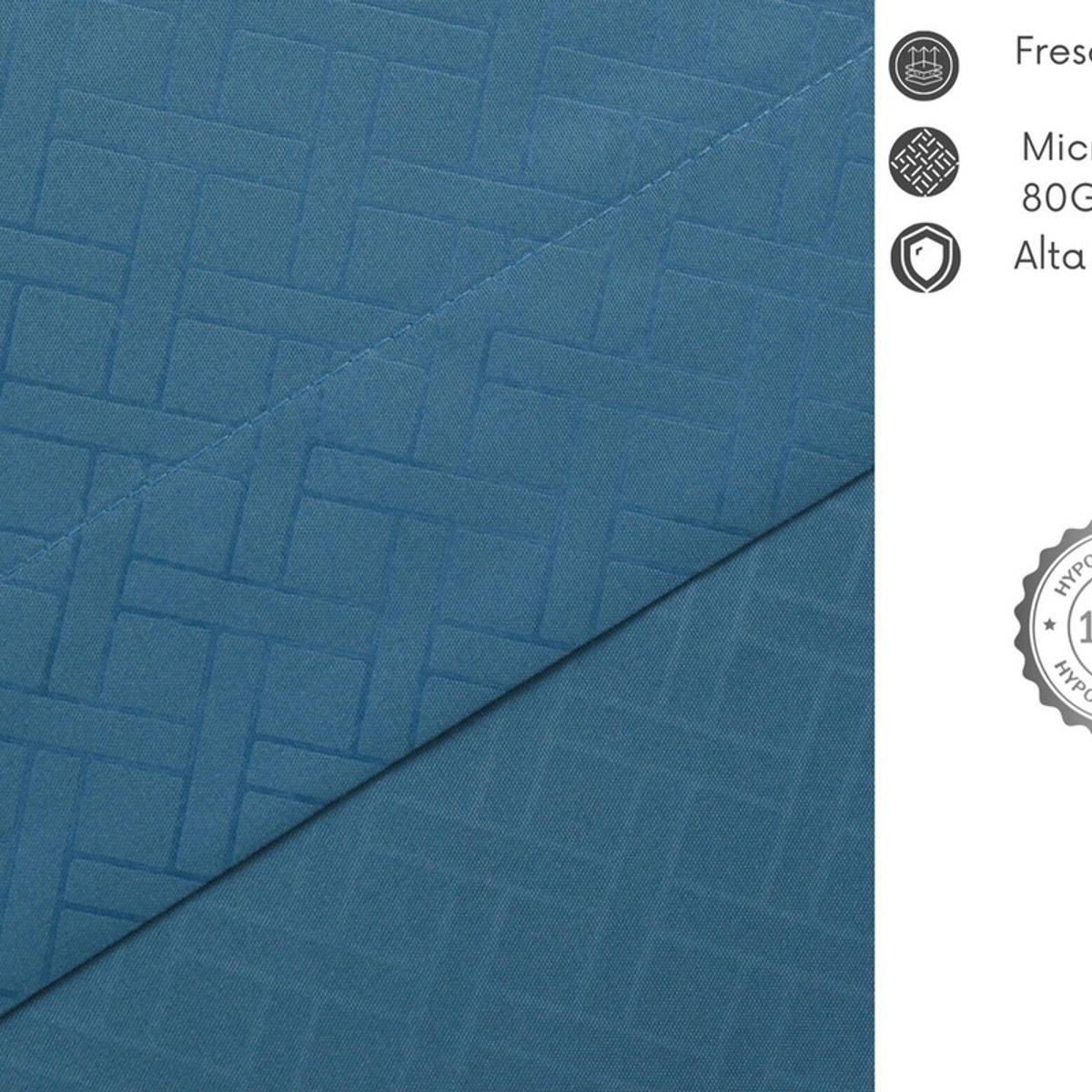KEYHOME - Juego De Sabanas Keyhome 15 Plazas Embosse Microfibra Color Azul