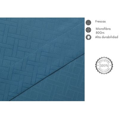 Imagen 2 del producto Juego De Sabanas 2 Plazas Embosse Microfibra Color Azul