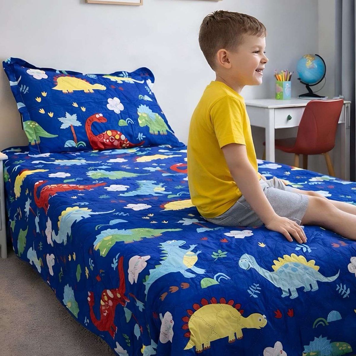 GENERICO - JUEGO DE SABANA MAS CUBRECAMA  DE VERANO INFANTIL PLAZA Y MEDIA