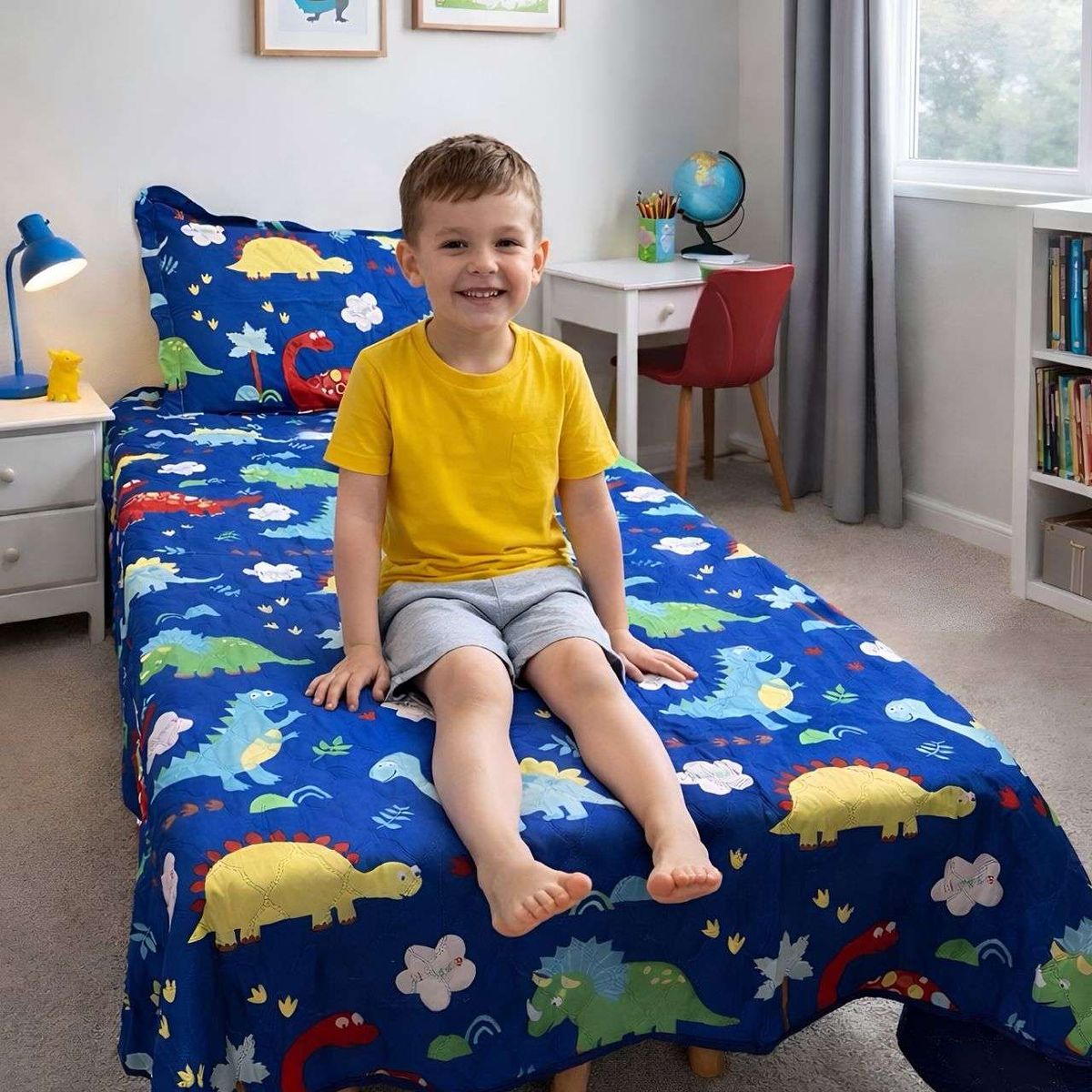 GENERICO - JUEGO DE SABANA MAS CUBRECAMA  DE VERANO INFANTIL PLAZA Y MEDIA