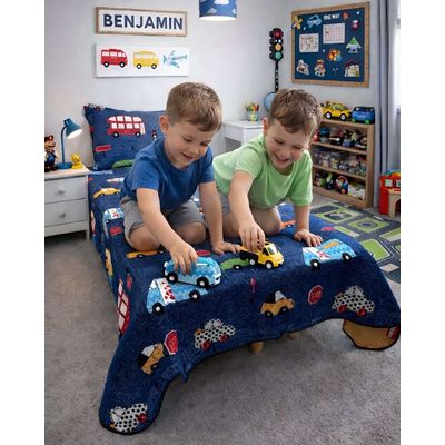 Imagen 2 del producto JUEGO DE SABANA MAS CUBRECAMA DE VERANO INFANTIL PLAZA Y MEDIA