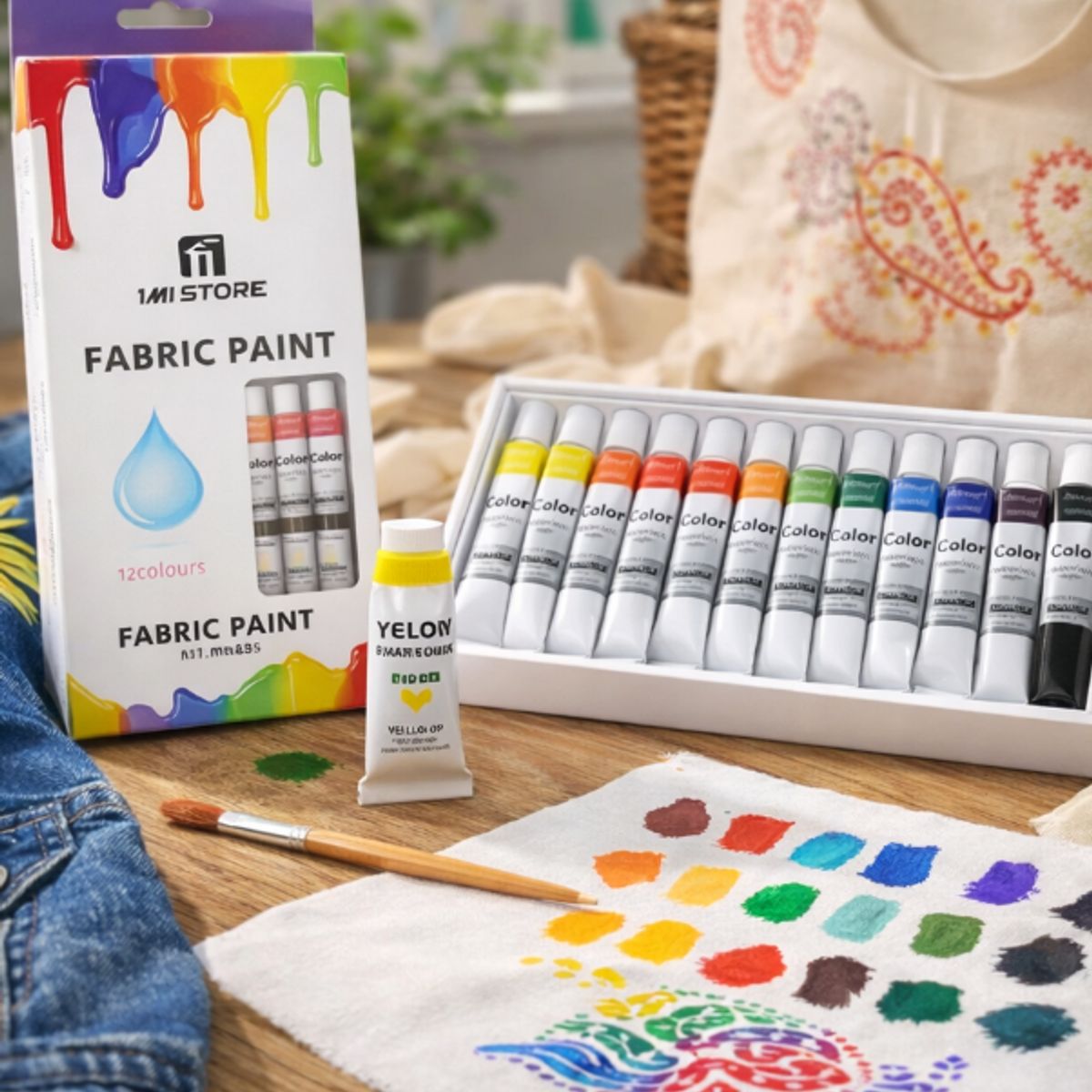 GENERICO - Set 12 Pinturas Para Tela 12ml Colores Textiles Lavables