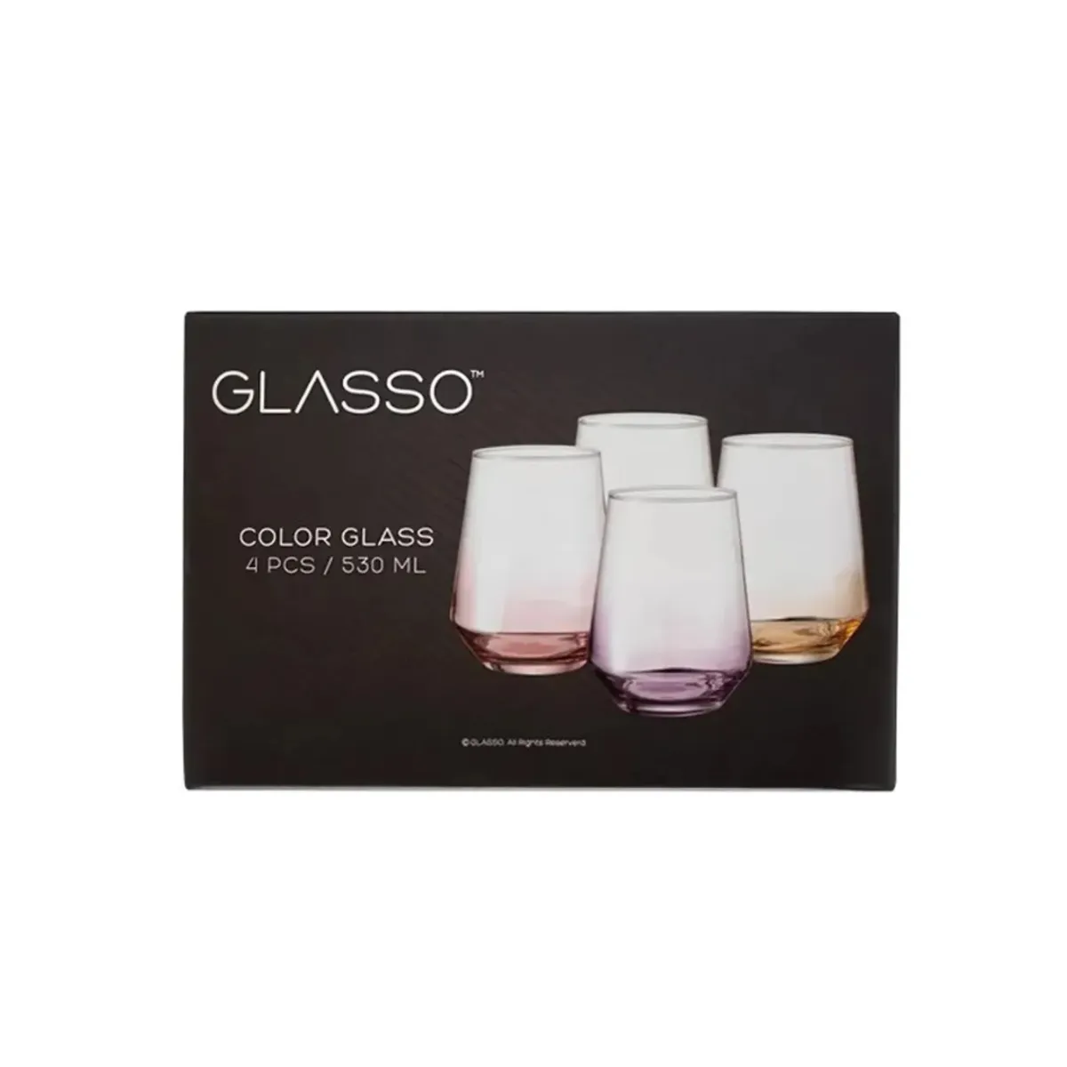 GLASSO - Set De 4 Vasos Glasso Fondo Colores