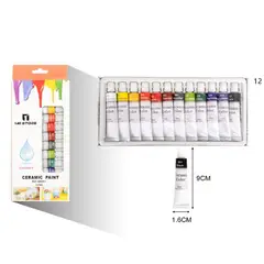 GENERICO - Set 12 Pinturas Para Ceramica 12ml Colores Decorativos