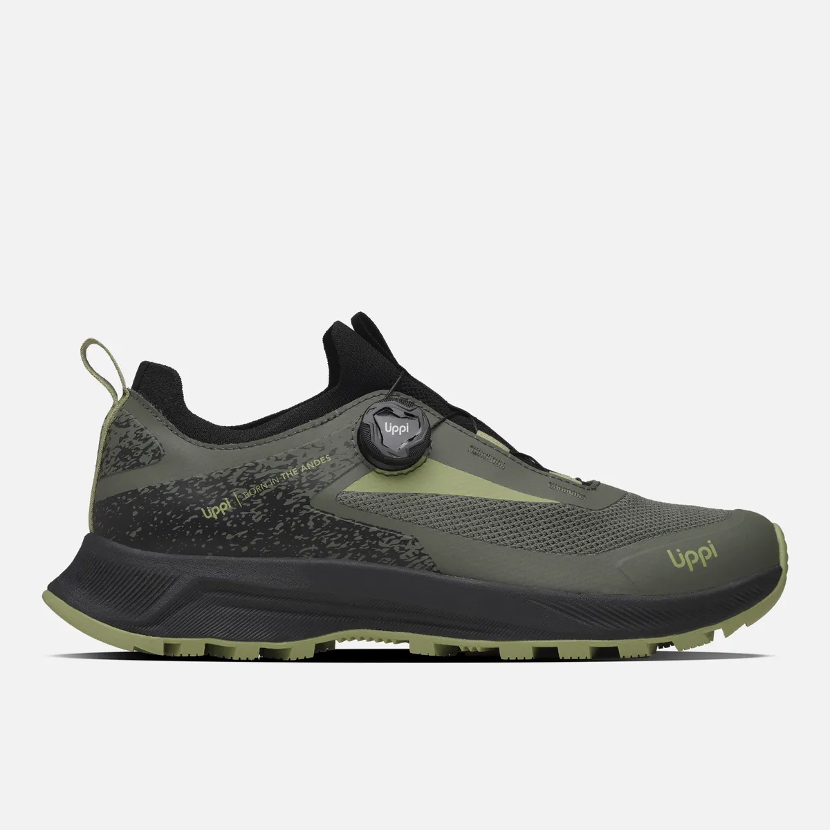 LIPPI - Zapatilla Hombre Light Knit Twist Negro / Verde Lippi