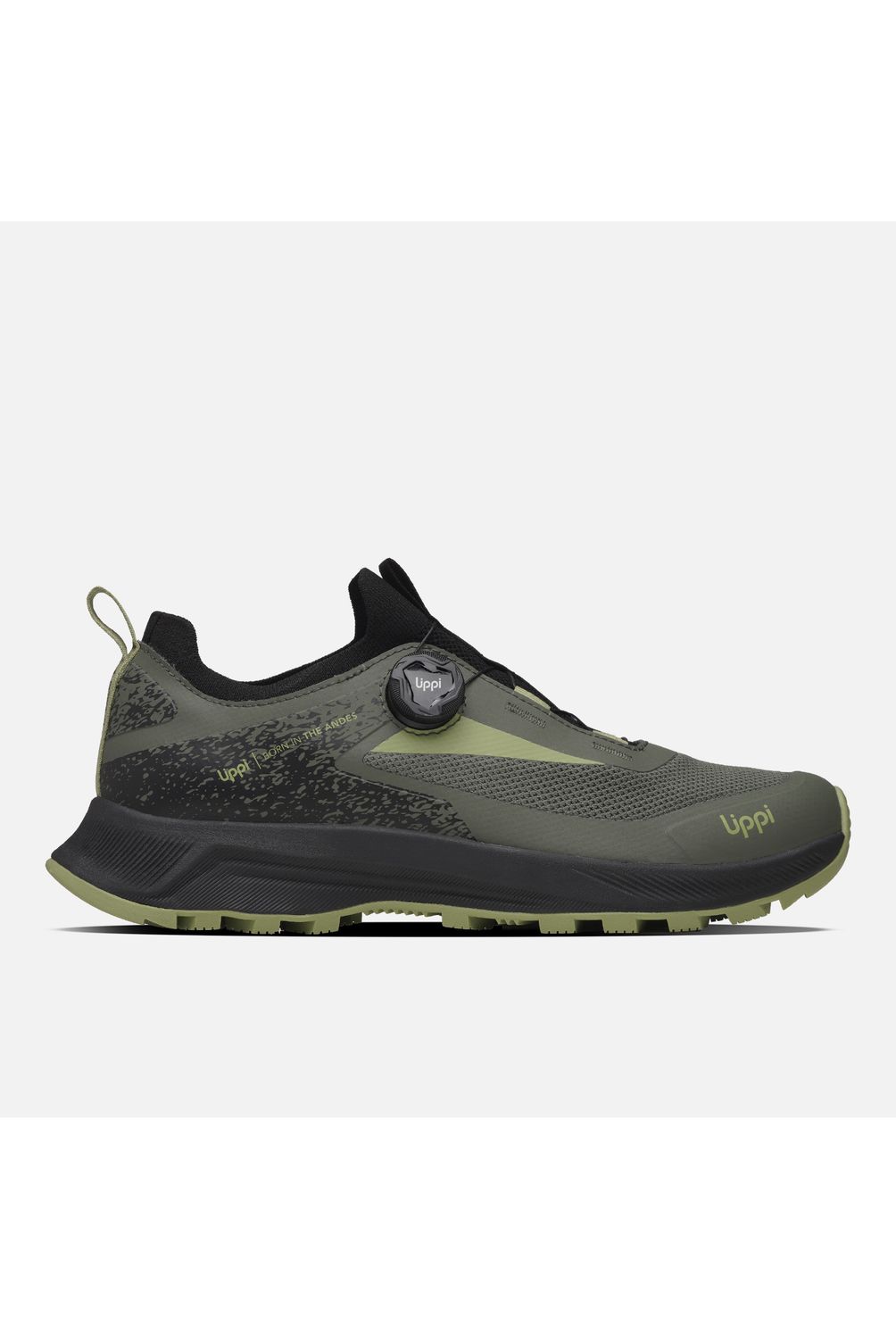 LIPPI Zapatilla Hombre Light Knit Twist Negro / Verde Lippi