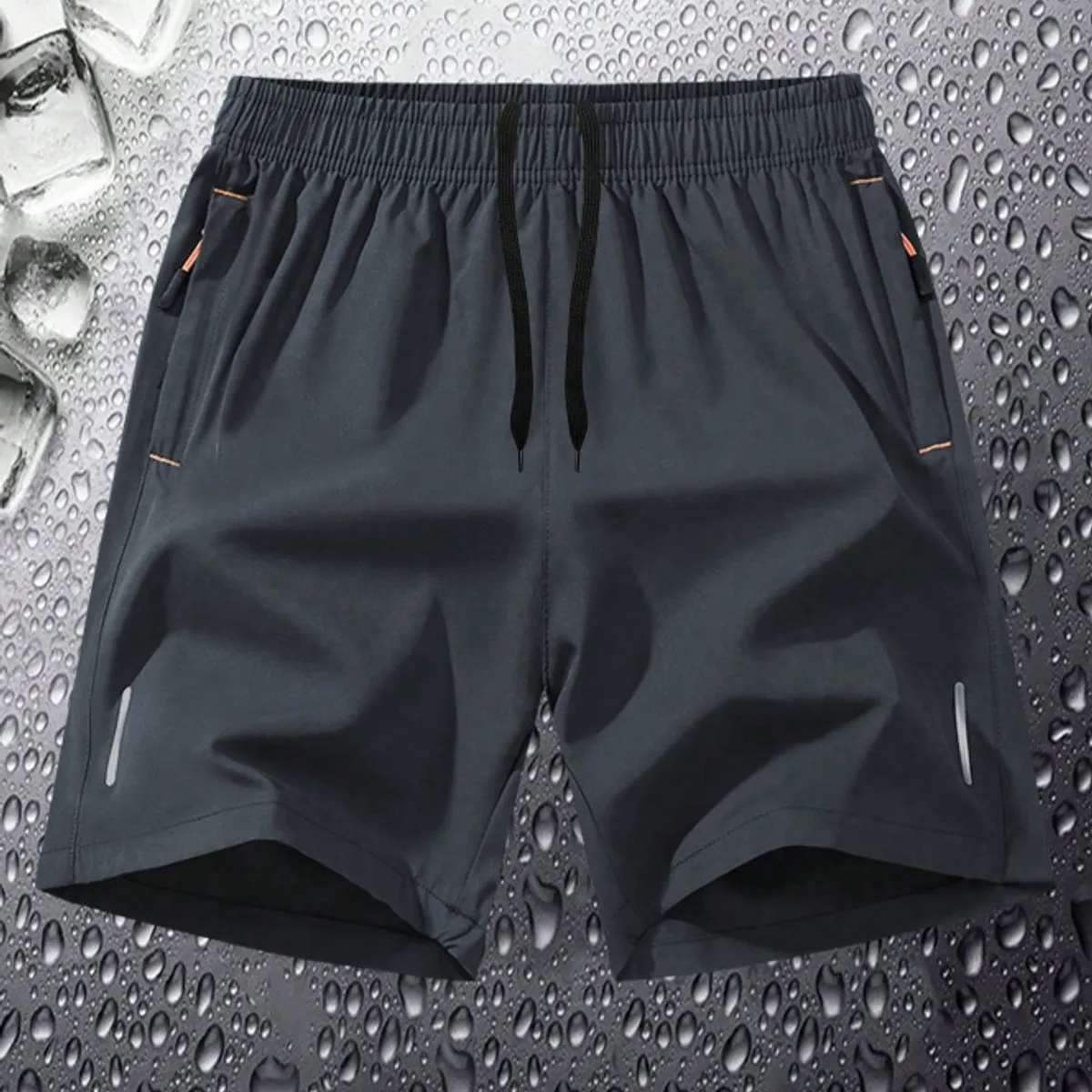 KIRAMA CLOTHING STORE - Short Deportivo Hombre con Cintura Elástica  Gris Oscuro