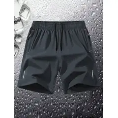 KIRAMA CLOTHING STORE - Short Deportivo Hombre con Cintura Elástica Gris Oscuro