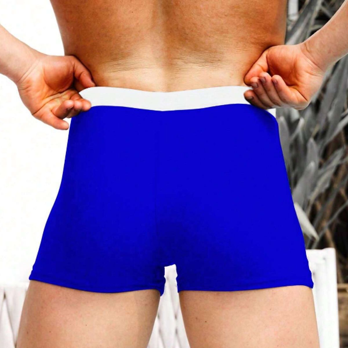 KIRAMA CLOTHING STORE - Short de Baño Hombre Deportivo con Rayas Laterales  Azul