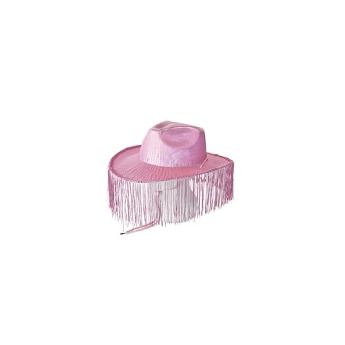 GENERICO - Sombrero vaquero con flecos rosa brillante con cuerda
