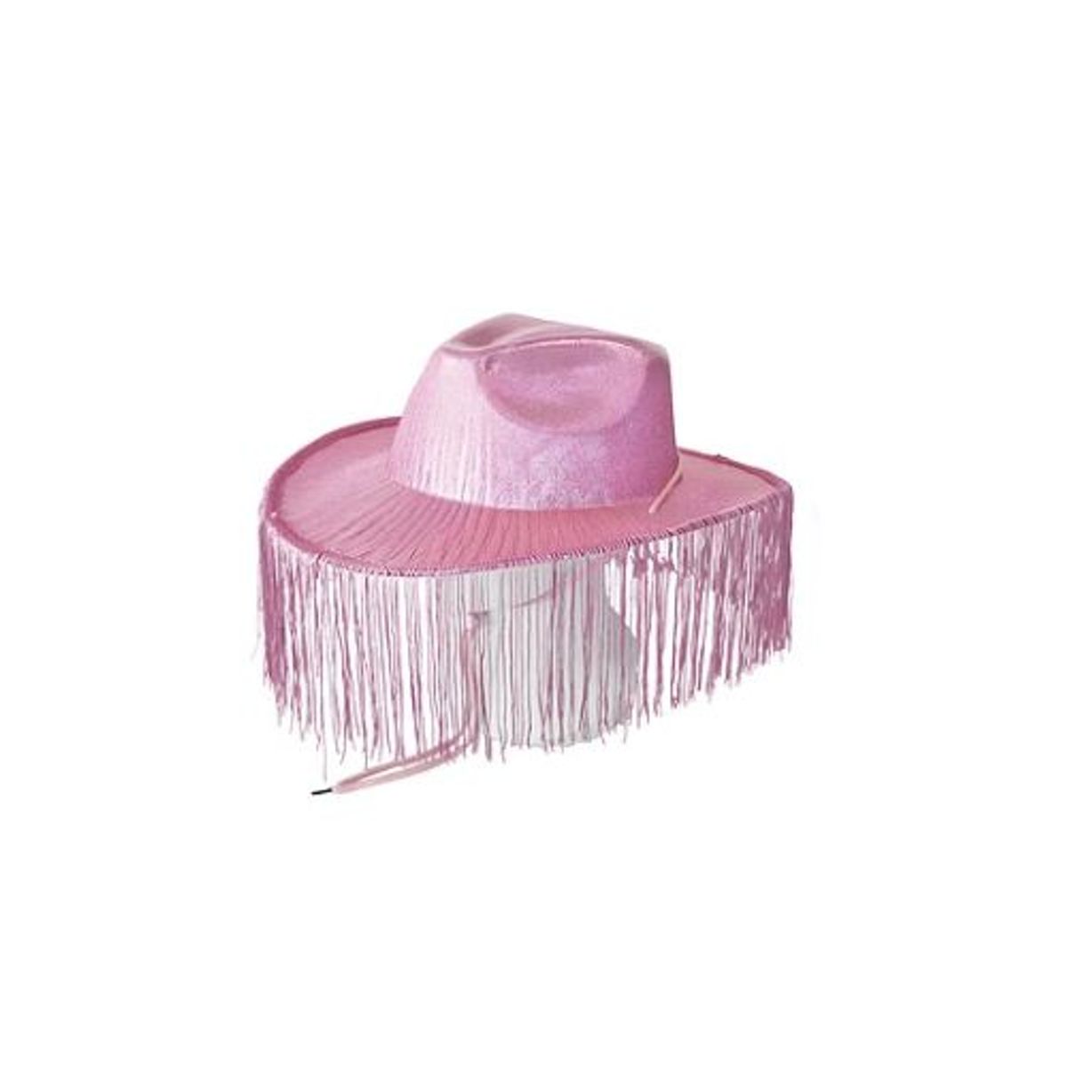 GENERICO - Sombrero vaquero con flecos rosa brillante con cuerda