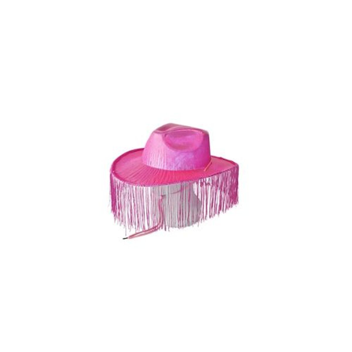 GENERICO - Sombrero vaquero con flecos fucsia brillante con cuerda