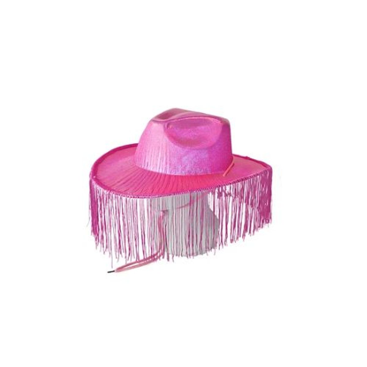 GENERICO - Sombrero vaquero con flecos fucsia brillante con cuerda