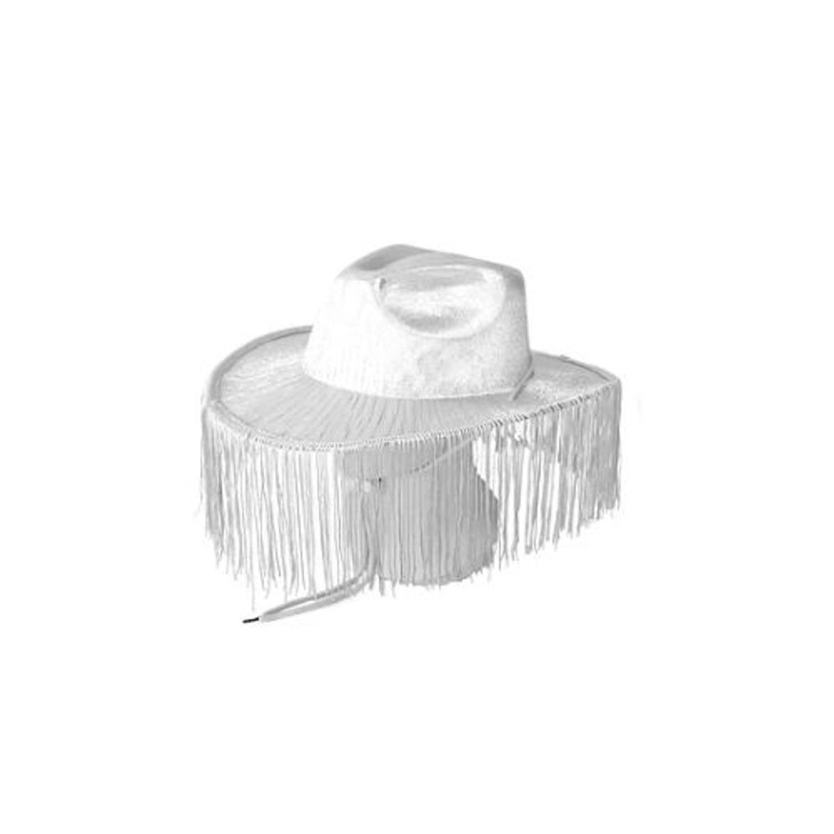 Sombrero vaquero con flecos blanco brillante con cuerda, marca GENERICO - Foto 2