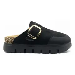 BOVINITA - Zueco Mule Mujer Sandalia Negro Hebilla Grande Plataforma