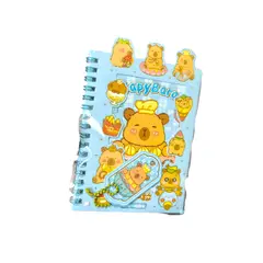 GENERICO - LIBRETA STICKERS CAPIBARA HOJAS DE ESQUELAS Y MUCHOS STICKERS