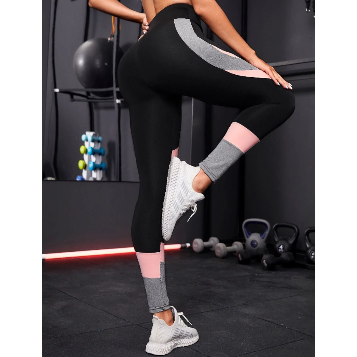 KIRAMA CLOTHING STORE - Leggings Deportivos Mujer Talle Alto Color Combinado  Negro