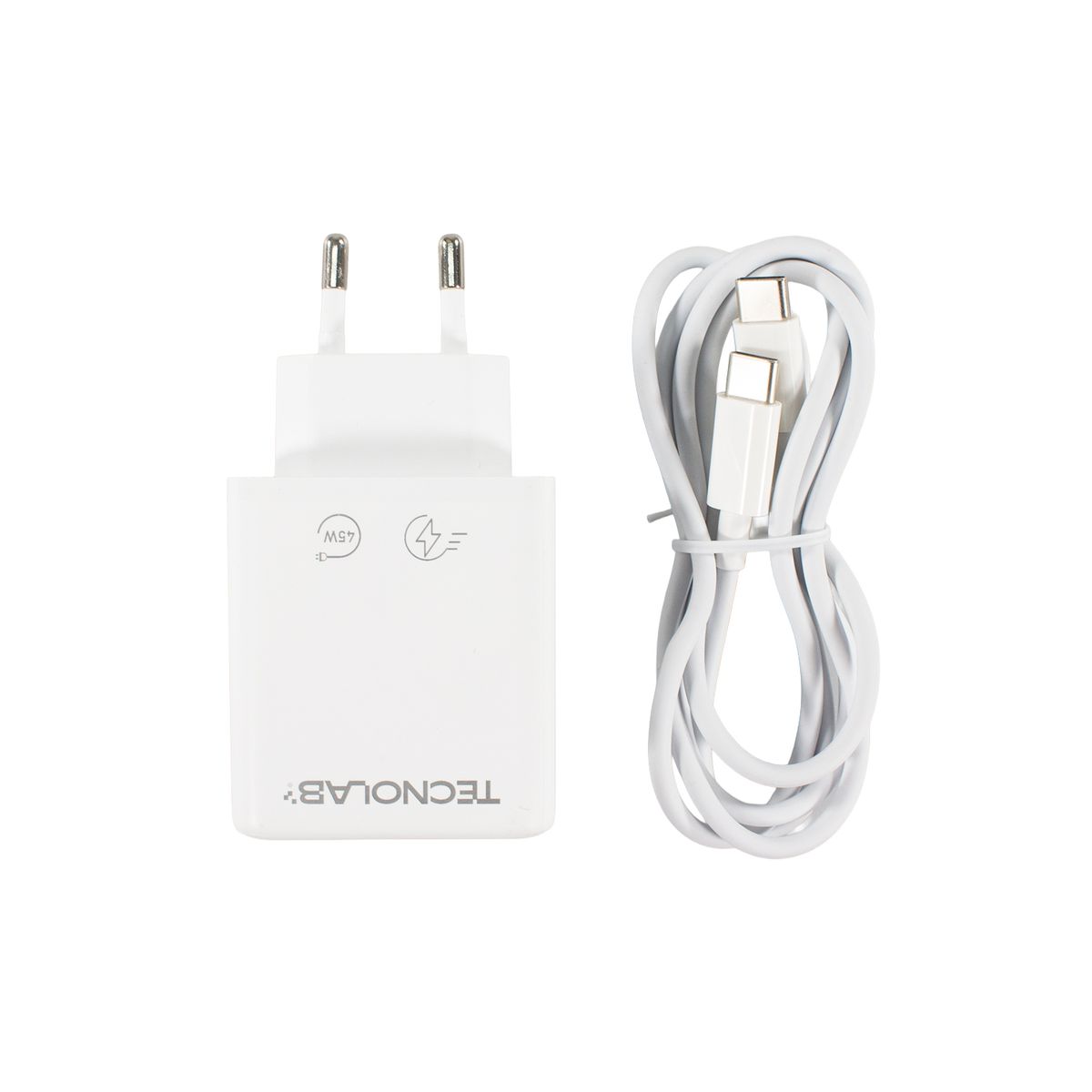 TECNOLAB - Cargador Ultra Rápido 45W QC 3.0 USB-C a C TL714 Tecnolab