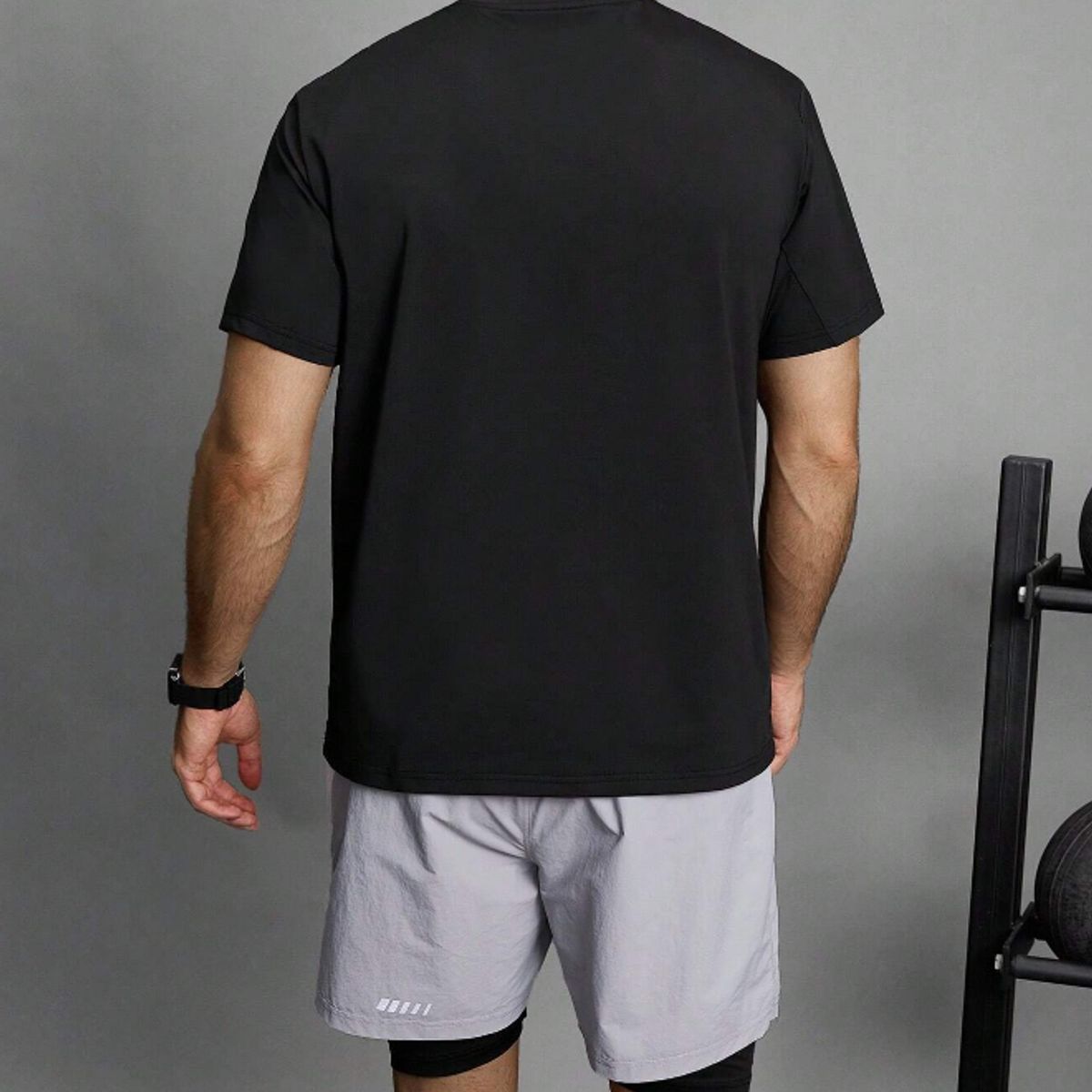 KIRAMA CLOTHING STORE - Polera Deportiva Hombre Manga Corta  Negro