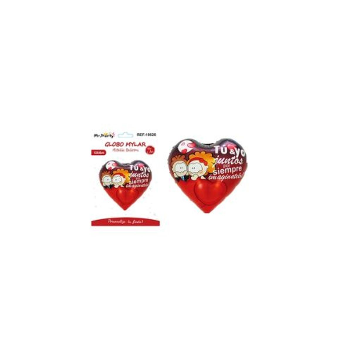GENERICO - Globo metálico corazón de San Valentín 53x45cm