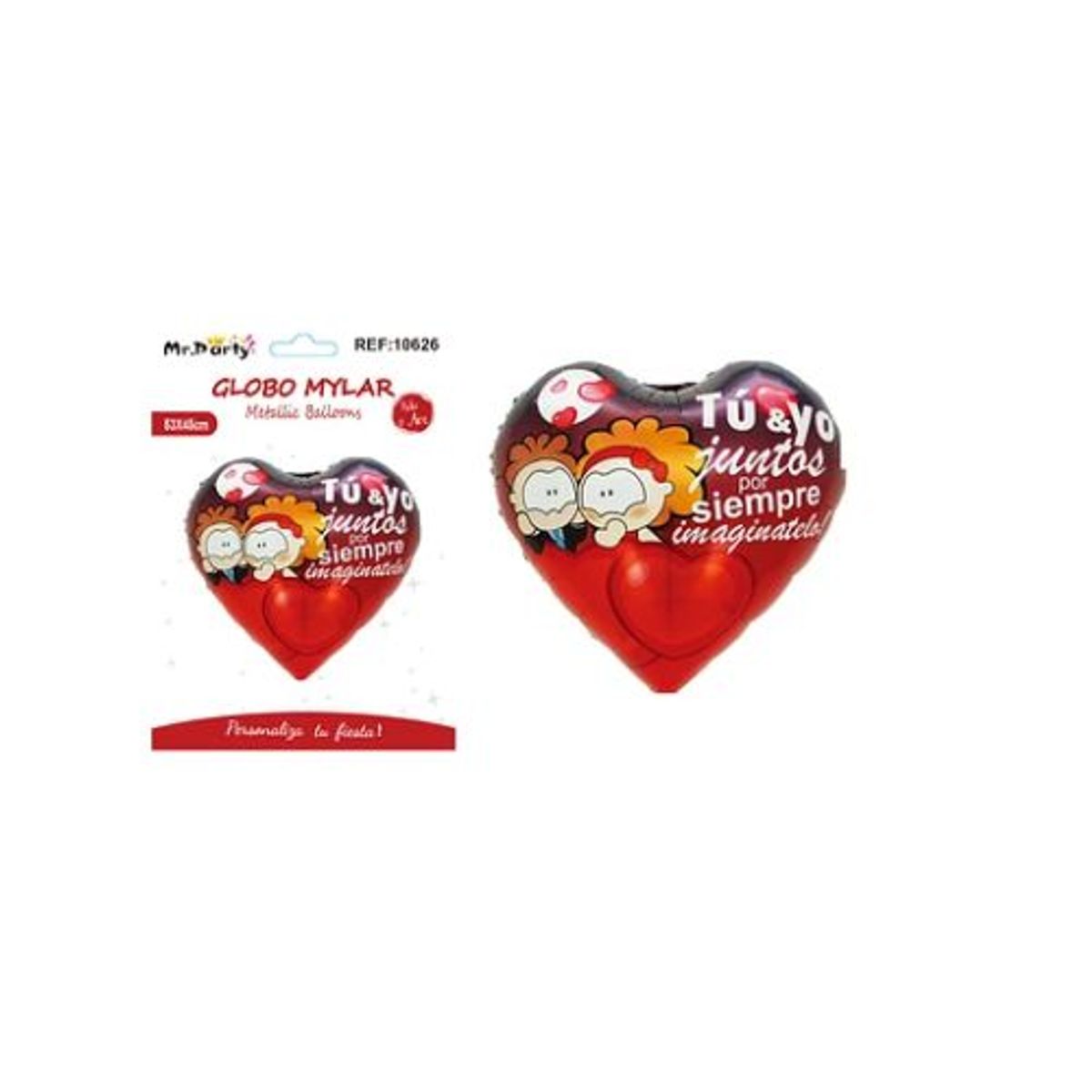 GENERICO - Globo metálico corazón de San Valentín 53x45cm