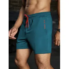 KIRAMA CLOTHING STORE - Shorts Deportivos Infantiles “GYM WEAR” con Cordón Rojo Turquesa