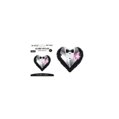 GENERICO - Globo metálico corazón con traje 42x44cm