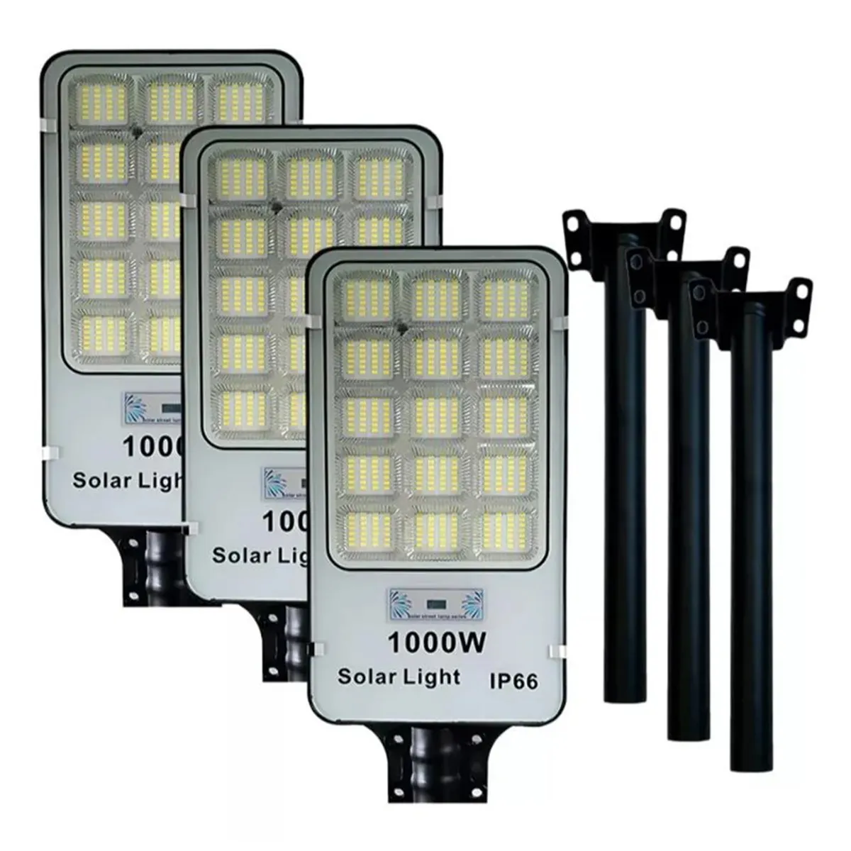 GENERICO - Foco Led Solar Exterior X3 1200w Soporte Potente Iluminación