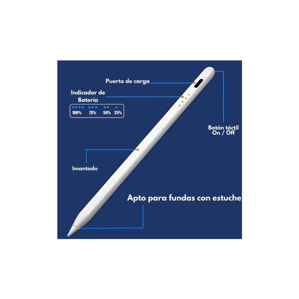 GENERICO - Lápiz Táctil Stylus Universal Compatible con iOS Y Android