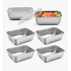 GENERICO - Recipientes Herméticos De Acero Inoxidable Para Cocina 6pzs Gris