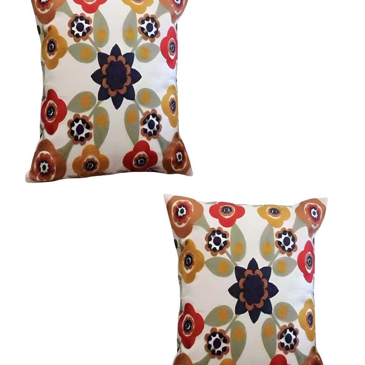 GENERICO - PACK DE 2 FUNDAS DE COJIN BORDADAS 45X45CM BLANCO 05